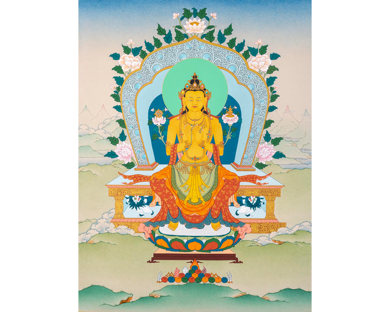 Maitreya Buddha Thangka | Tibetan Buddhist Deity | Himalayan Thangka Paintings