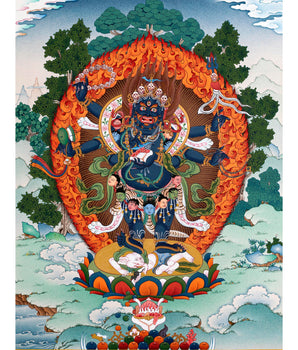 6 Armed Mahakala | Traditional Tibetan Thangka