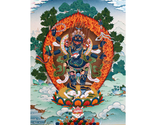 6 Armed Mahakala | Traditional Tibetan Thangka