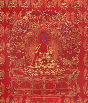 108 Buddhas' | Thangka Prints | Wall Hanging Decors