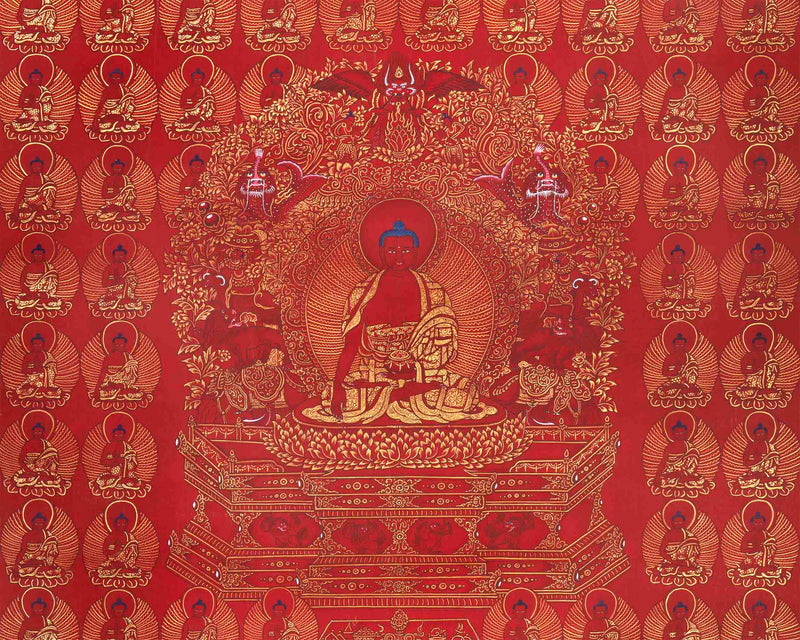 108 Buddhas' | Thangka Prints | Wall Hanging Decors