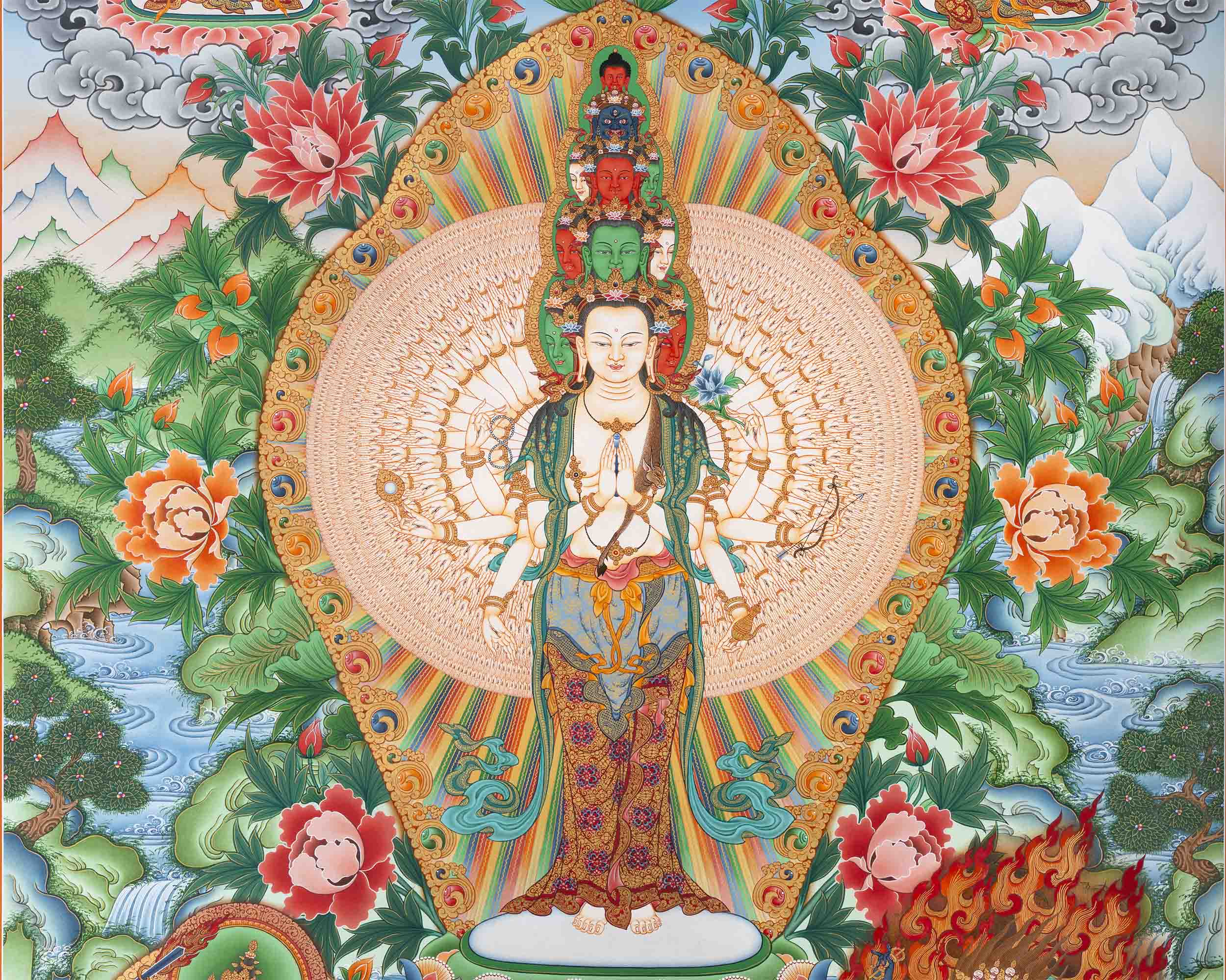 1000 Armed Chengrezig Print | Digital Printing | Wall Decoration