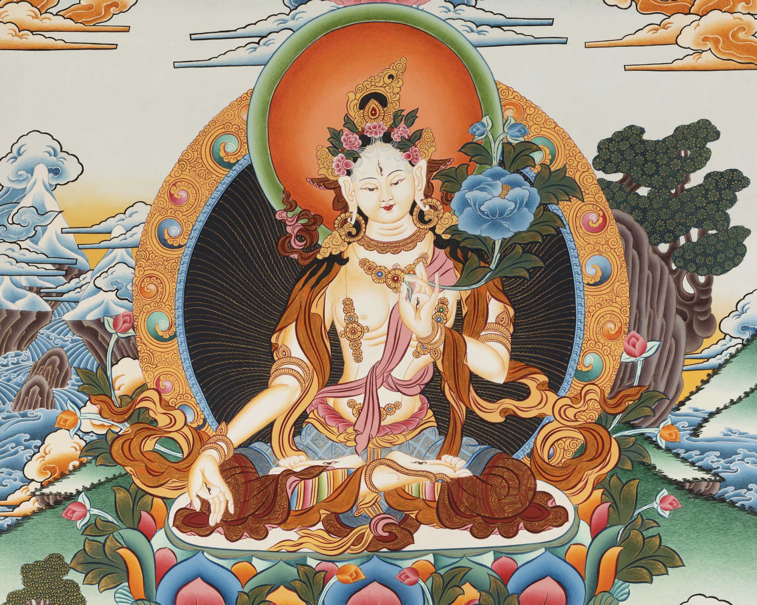 White Tara Thanka | Religious Gift Idea