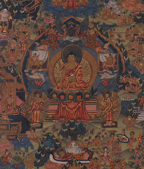 Life Of Shakyamuni Buddha | Traditional Tibetan Thangka | Wall Decors