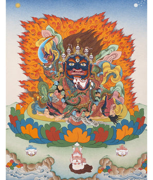 Mahakala Bernagchen | The Black Cloak | Tibetan Thangka Painting