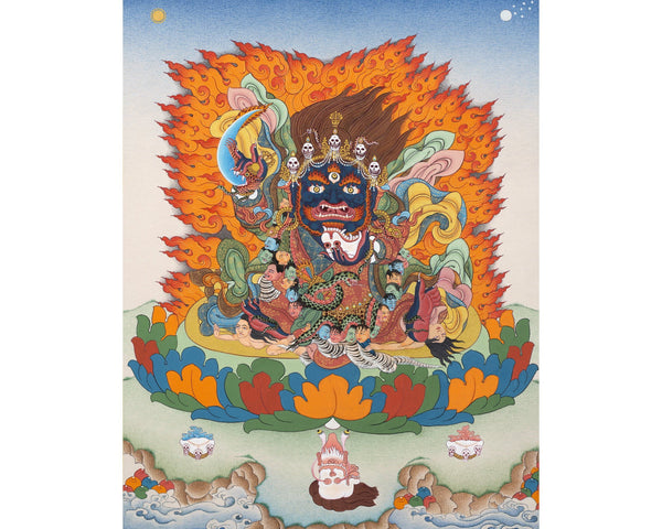 Mahakala Bernagchen | The Black Cloak | Tibetan Thangka Painting