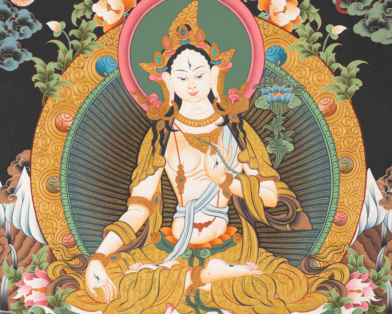 Female Bodhisattva Art | White Tara Thangka | Wall Decors