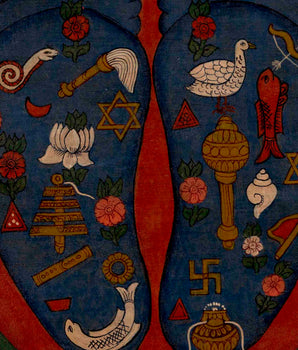Buddha's Feet Laden Thangka | Traditional Artwork | Wall Decors
