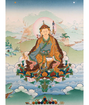 Tibetan Karma Gadri Thangka of Guru Padmasambhava