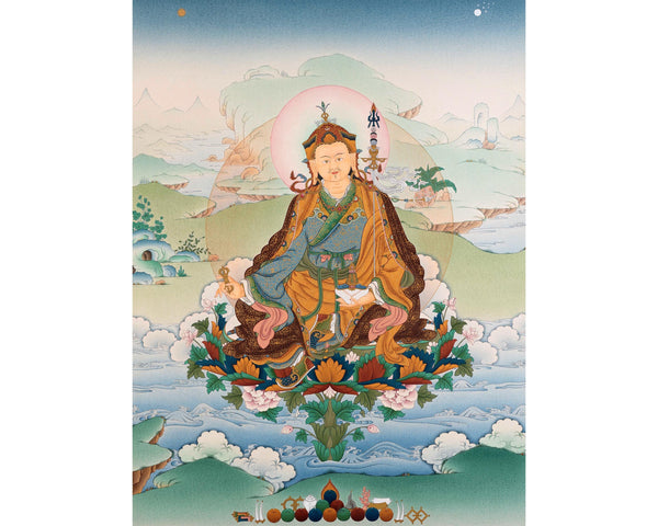 Tibetan Karma Gadri Thangka of Guru Padmasambhava