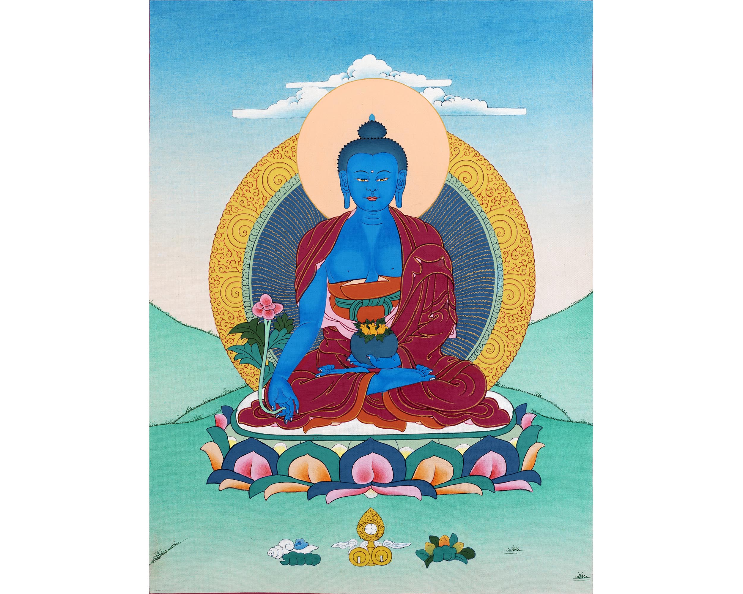 Blue Medicine Buddha | Thangka Art | Menla
