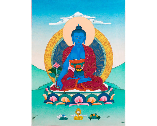 Blue Medicine Buddha | Thangka Art | Menla