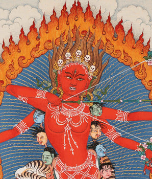 Hand-Painted Himalayan Thangka For Kurukulla Mantra Pratice | Traditional Tibetan Dakini Art