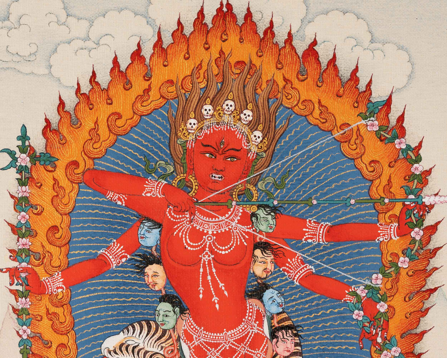 Hand-Painted Himalayan Thangka For Kurukulla Mantra Pratice | Traditional Tibetan Dakini Art