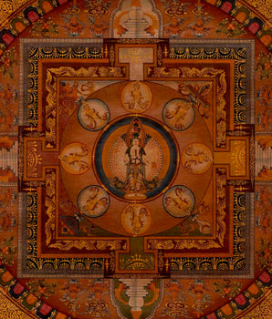 Vinatge Lokeshvara Chenresig Thangka | Traditional Artwork | Wall Decors