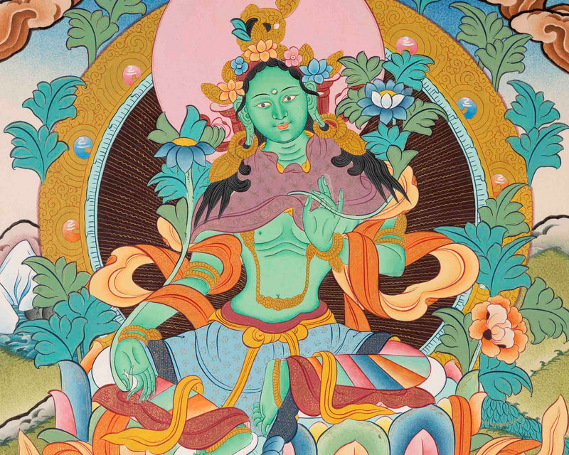 Green Tara Thangka | Healing Female Deity | Buddhist Gift Ideas