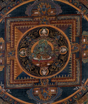 Green Tara Mandala Thangka | Traditional Tibetan Painting | Wall Decors