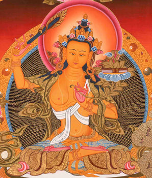 Wisdom Bodhisattva Manjushri | Religious Buddhist Thangka | Wall Decors