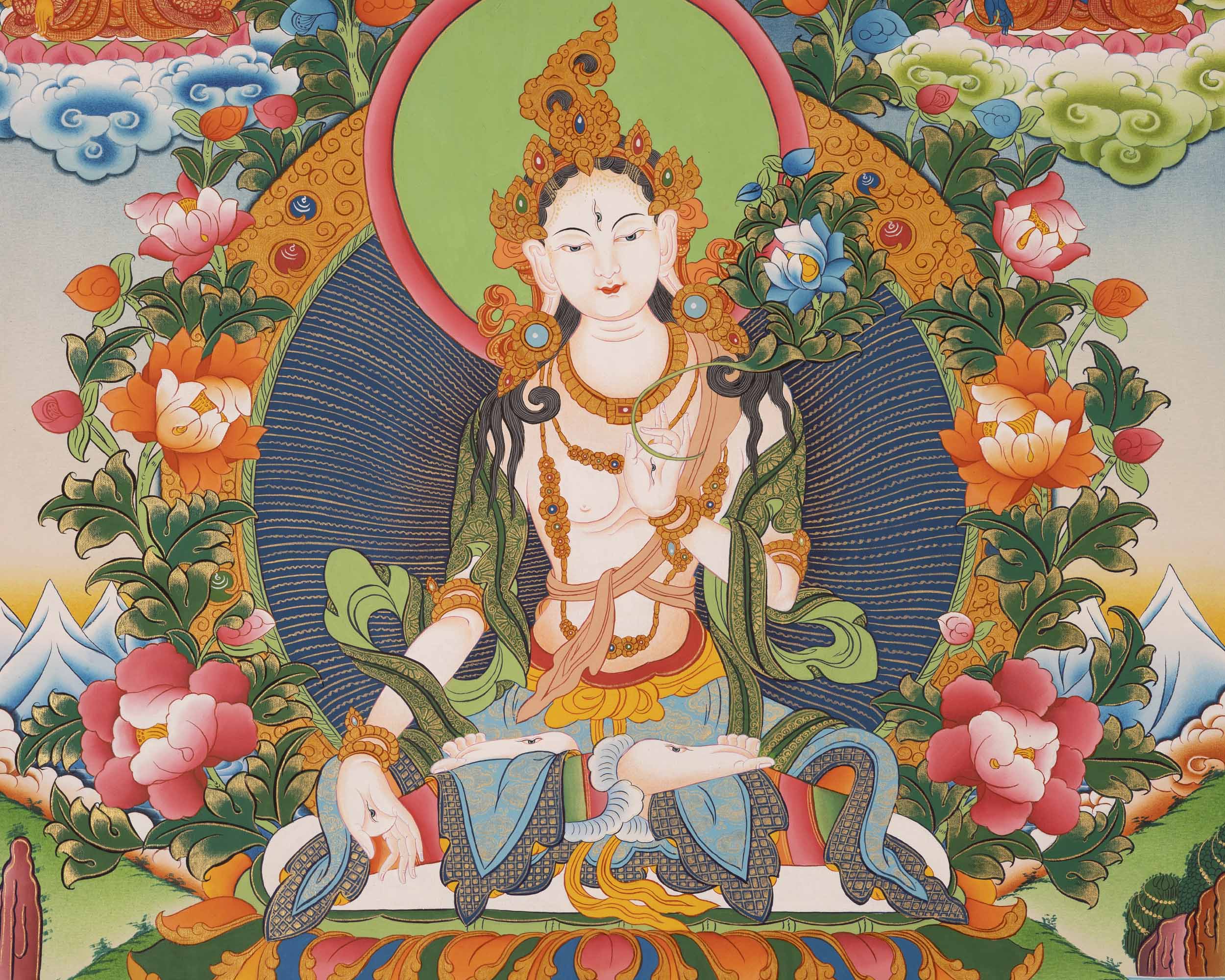 White Tara Thangka | Wall Hanging Decorations