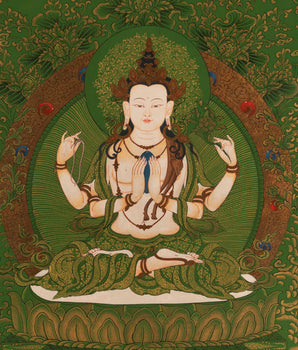 Chengrezig Thangka | Bodhisattva Avalokiteshvara | Wall Decoration Artifacts