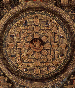 Traditional Manjushree Mandala Thangka | Tibetan Buddhist Handpainting