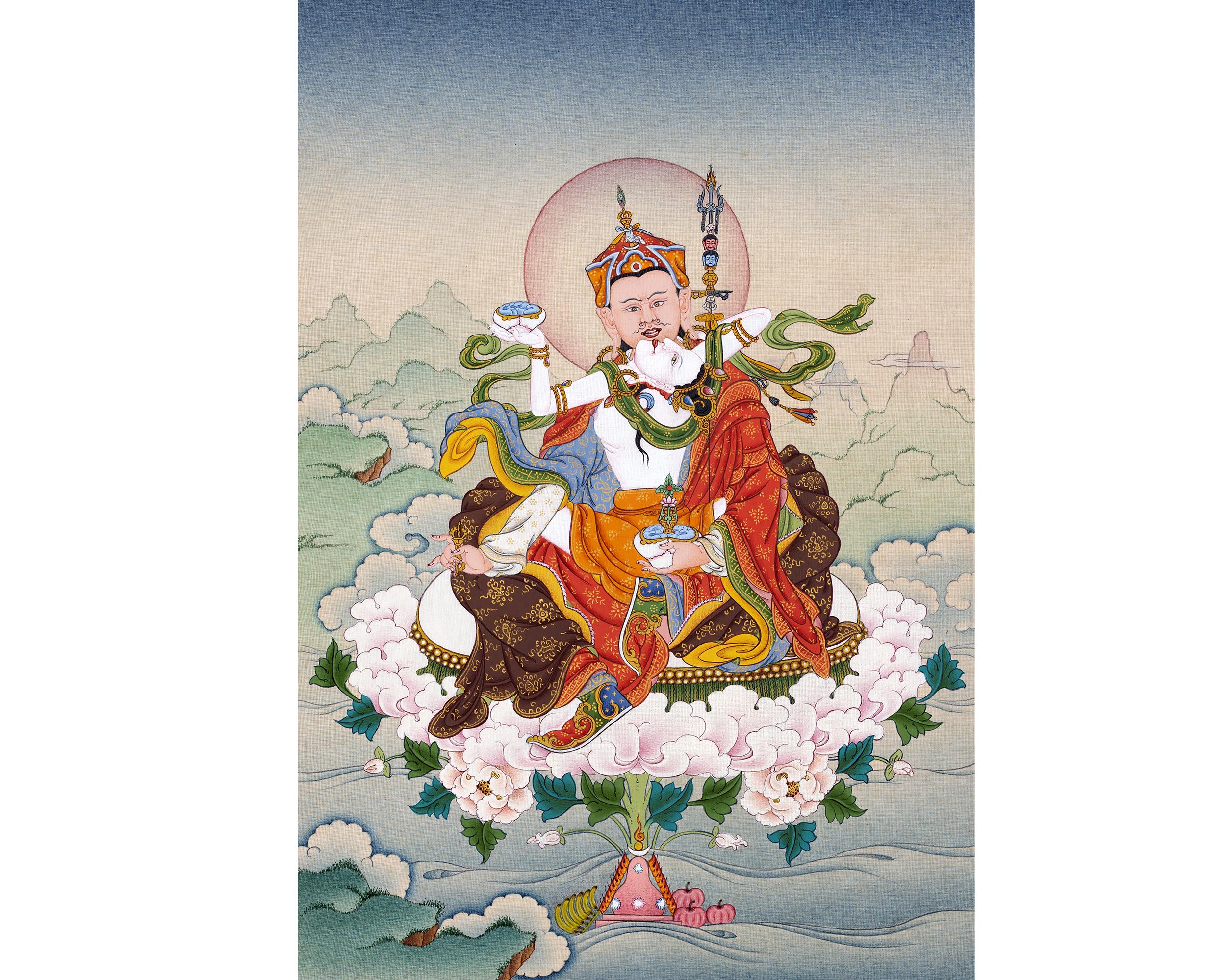 Guru Rinpoche Consort Thangka | Dakini Mandarava | Himalayan Painting
