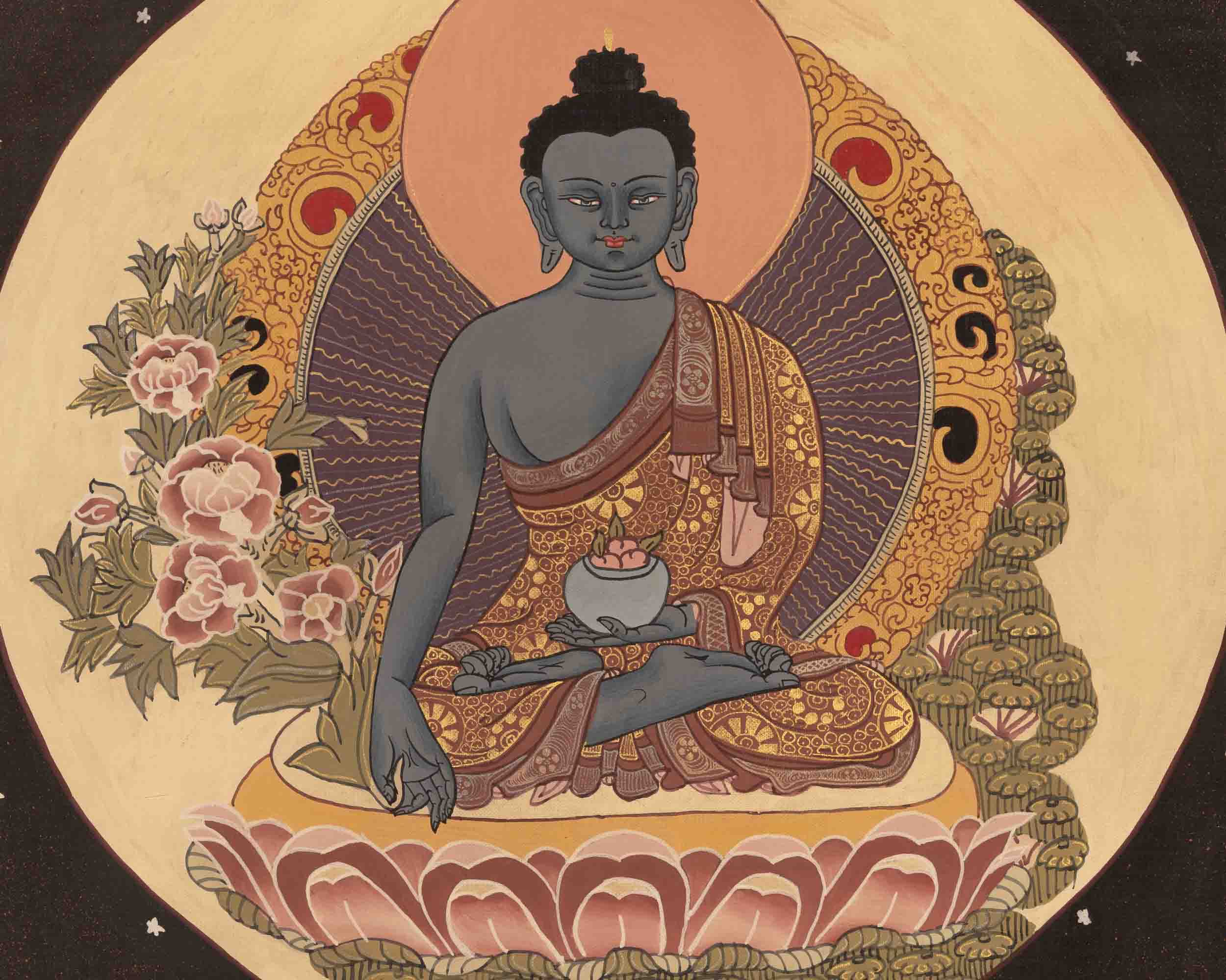 Medicine Buddha | Traditional Tibetan Thangka | Wall Decors