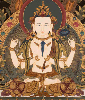 Avalokitesvara Chengrezig Thangka | Wall Hanging Yoga Thangka