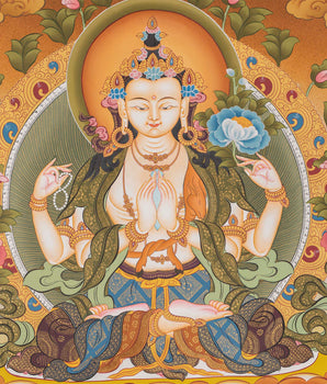 Bodhisattva Avalokiteshvara Tapestry | Chengrezig Thangka