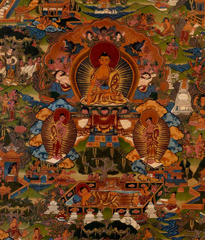 Buddha Life Story | Traditional Tibetan Thangka | Wall Decors
