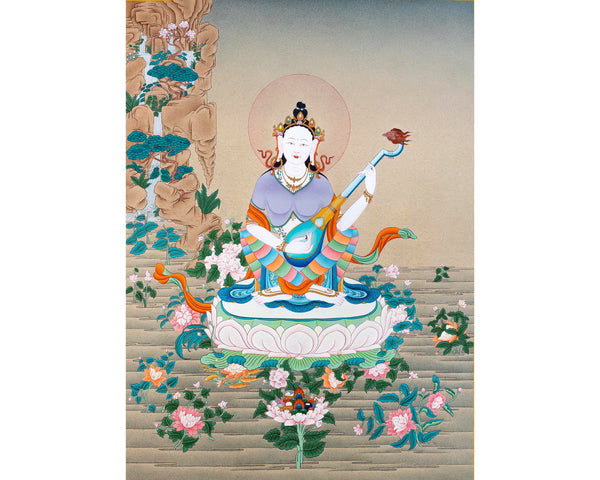 Saraswati Goddess | Deity Of Wisdom | Thangka Art