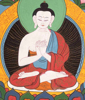 Vairocana Buddha Tibetan Thangka |  Spiritual Art for Altar space