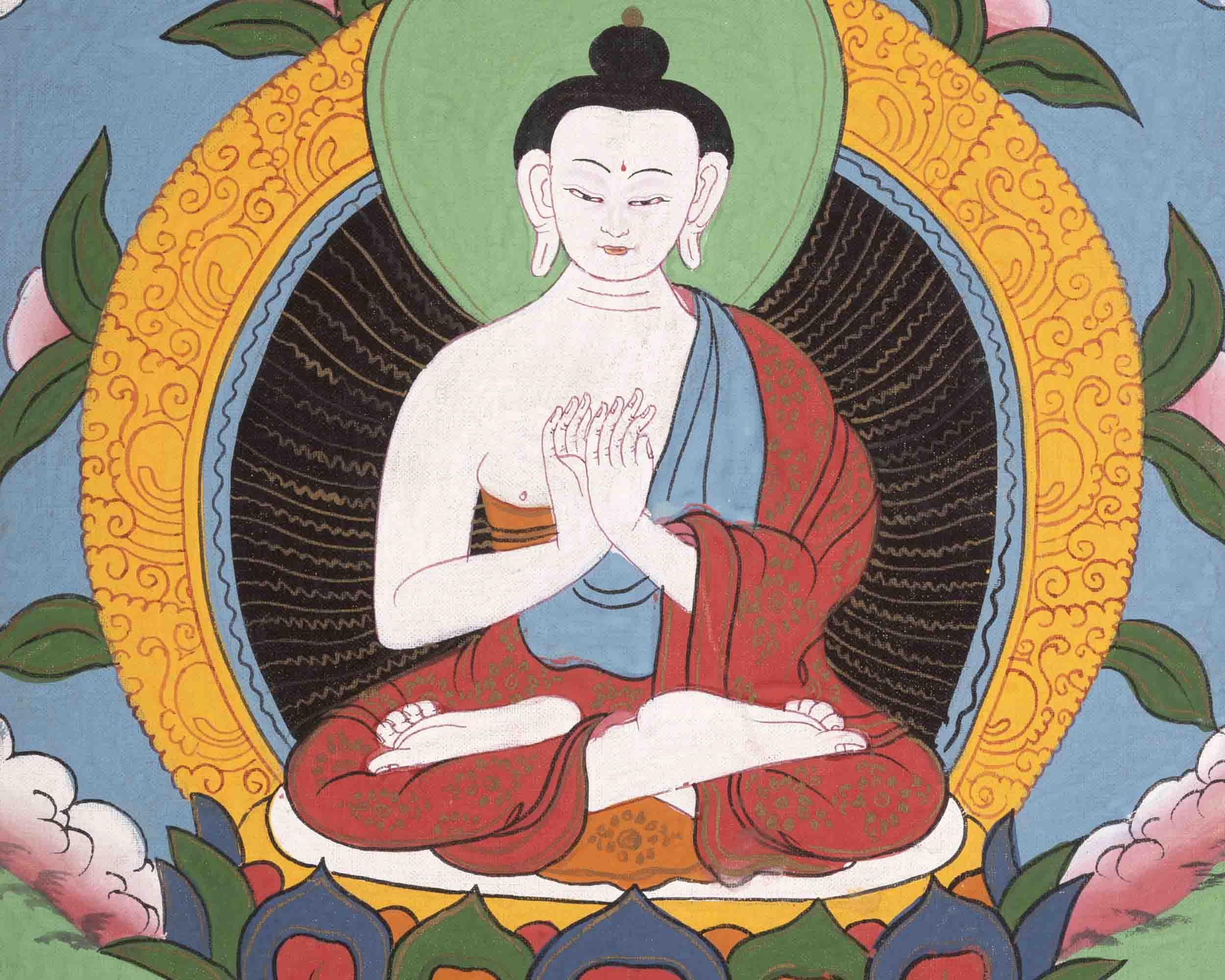 Vairocana Buddha Tibetan Thangka |  Spiritual Art for Altar space