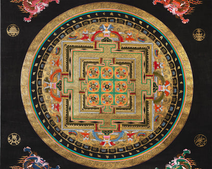 Auspicious Mandala Thangka Print | Digital Wall Decors