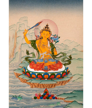 Manjushri Thangka | Traditional Bodhisattva Art