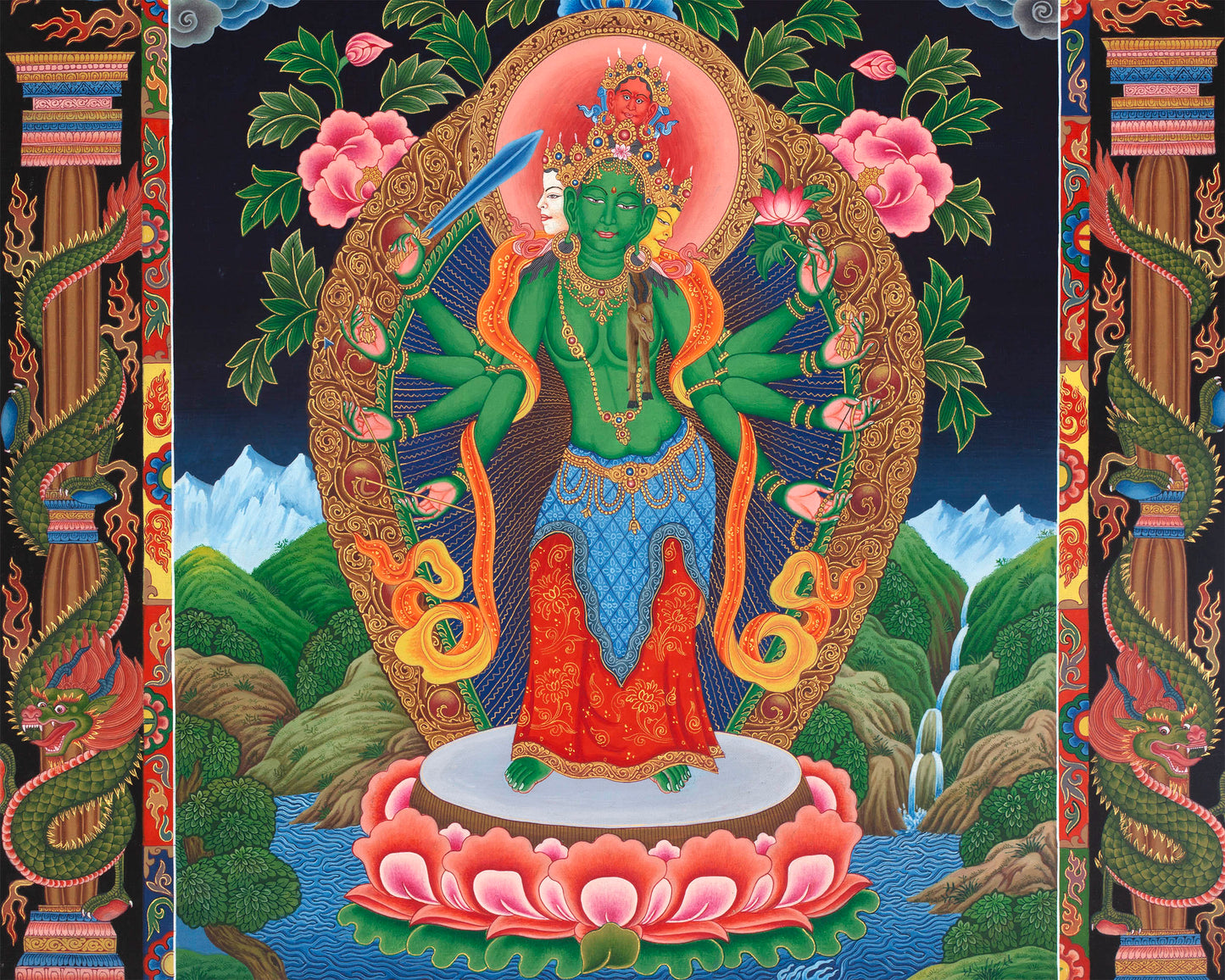 Bodhisattva Lokeshvara Print | Paubha Style Painting | Wall Decors