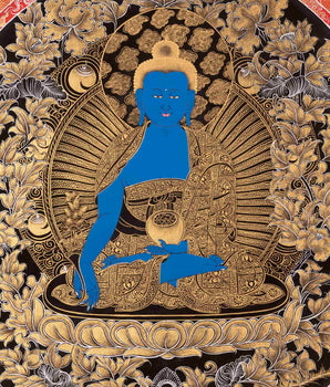 Medicine Buddha | Original Hand-Painted Thangka | Religious Gifts