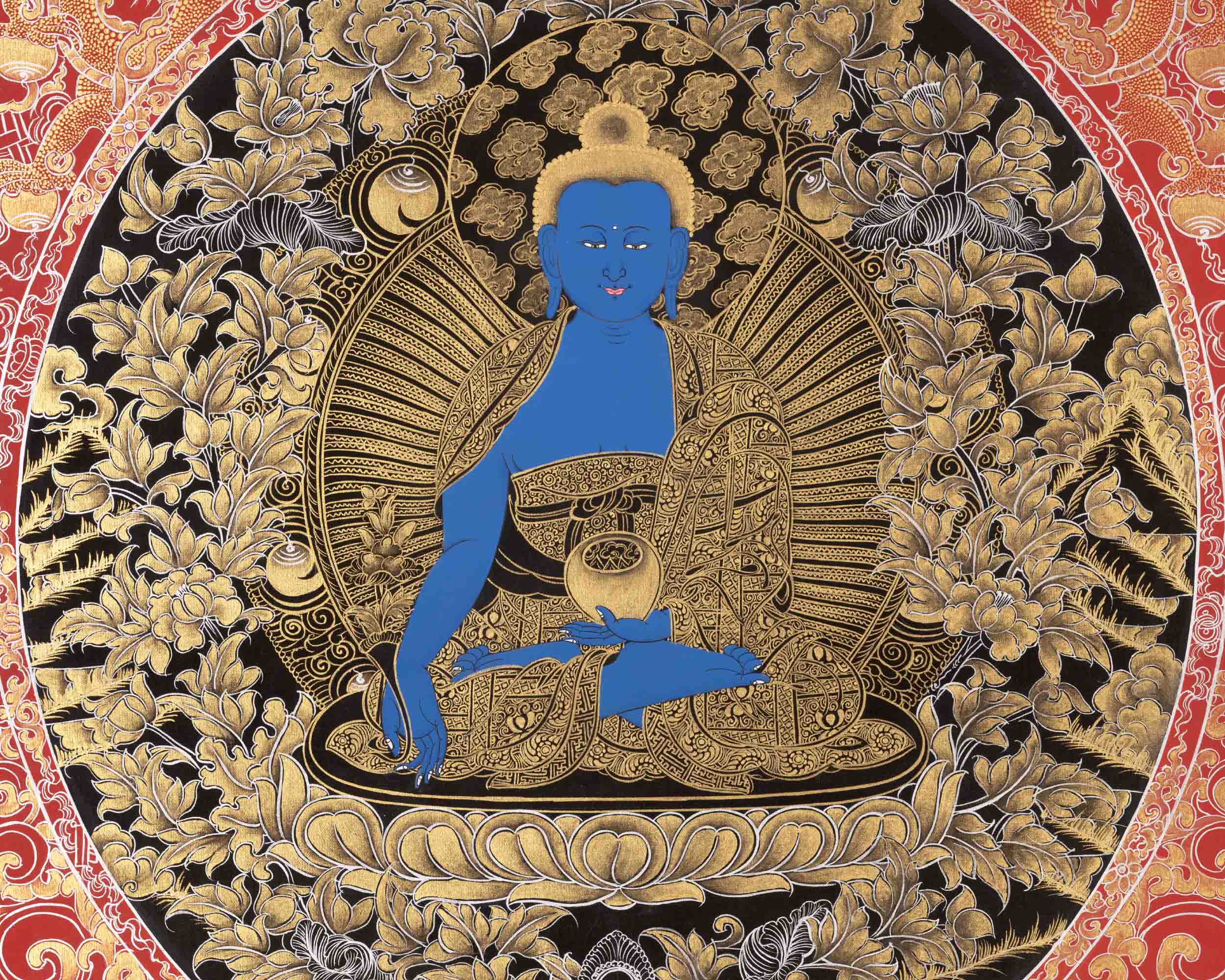 Medicine Buddha | Original Hand-Painted Thangka | Religious Gifts