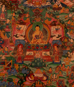 Life Story Of Buddha | Oil Varnished Thangka | Wall Decors