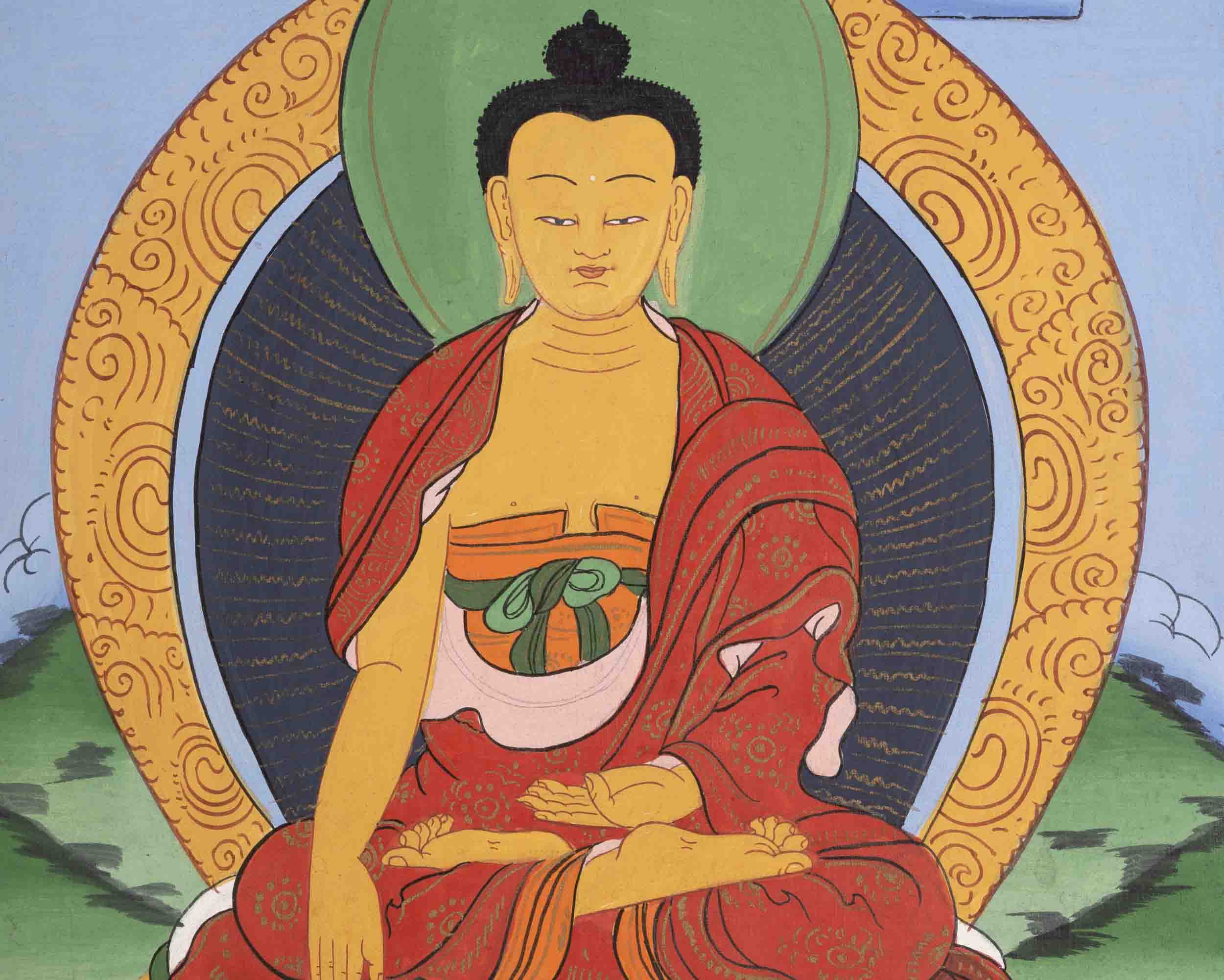 Vintage Shakyamuni Buddha Thangka | Original Tibetan Buddhist Art