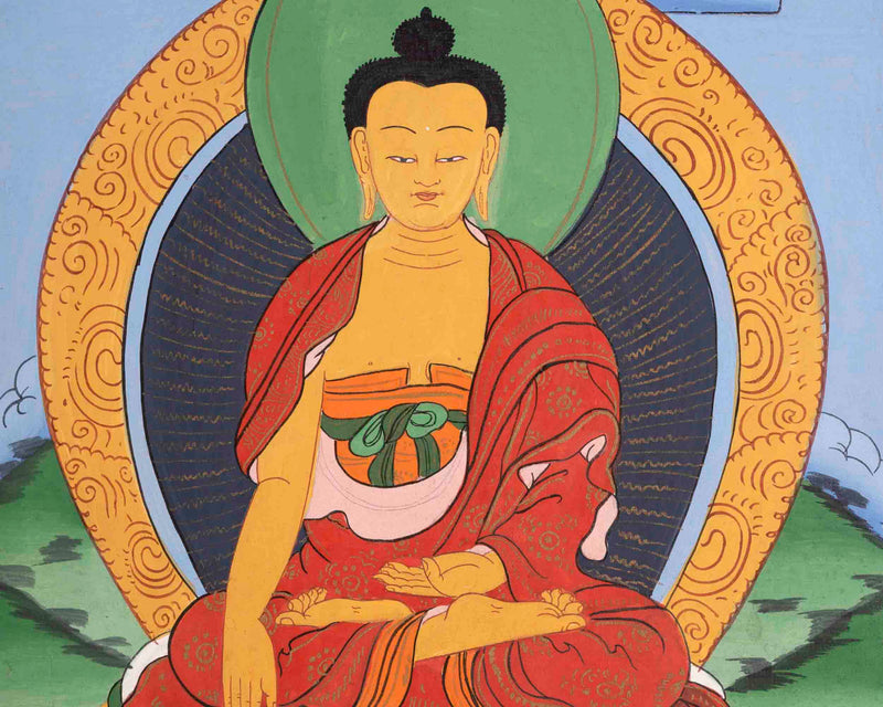 Vintage Shakyamuni Buddha Thangka | Original Tibetan Buddhist Art