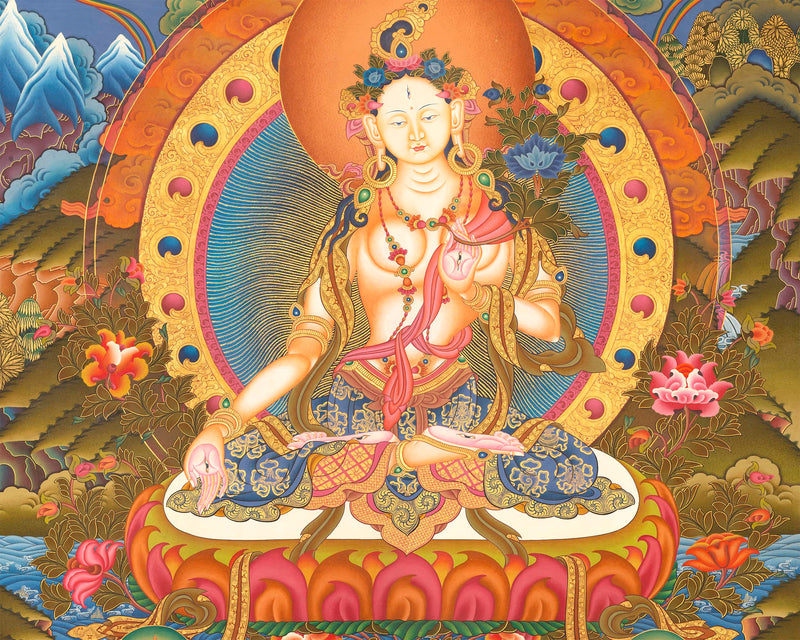 White Tara Thangka | Female Bodhisattva Art