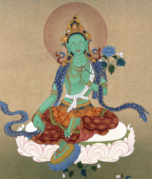Green Tara | Mother Drolma | Natural Mineral Stone Colors | Karma Gadri