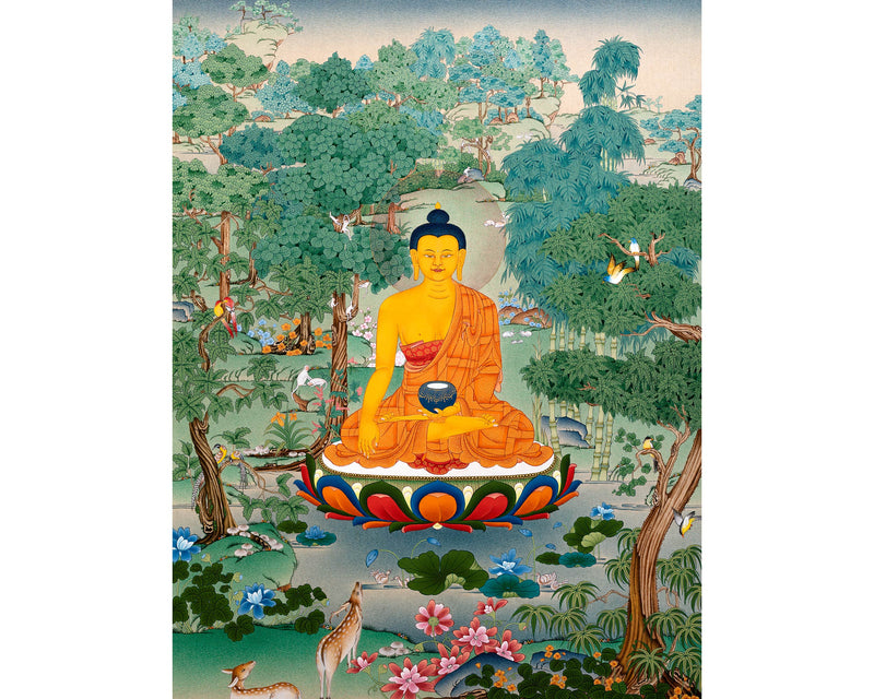 Shakyamuni Buddha Thangka | Tibetan Thangka Art | Buddhist Painting