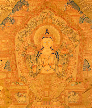 Maitreya Buddha Thangka | Religious Buddhist Painting