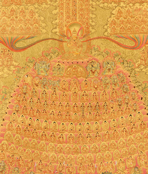 Refugee Tree Thangka | Golden Tsogksing Gelug Thangka