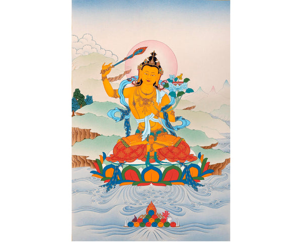 Manjushri Thangka Art | Traditional Karma Gadri Style