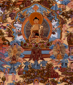 Buddha Life Story Thangka | Religious Buddhist Thangka