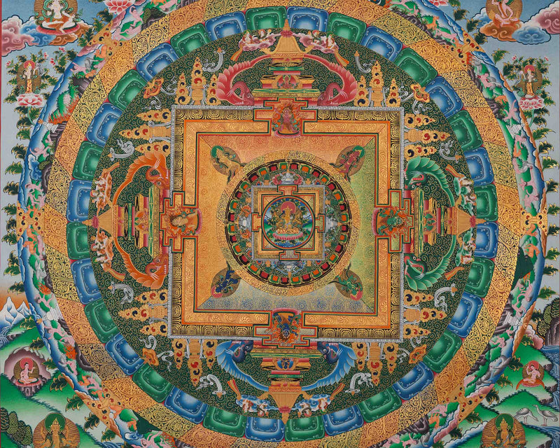 Vasundhara Mandala Thangka | Tibetan Wall Decor Mandala