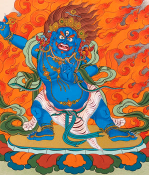 Vajrapani Thangka | Powerful Bodhisattva Painting
